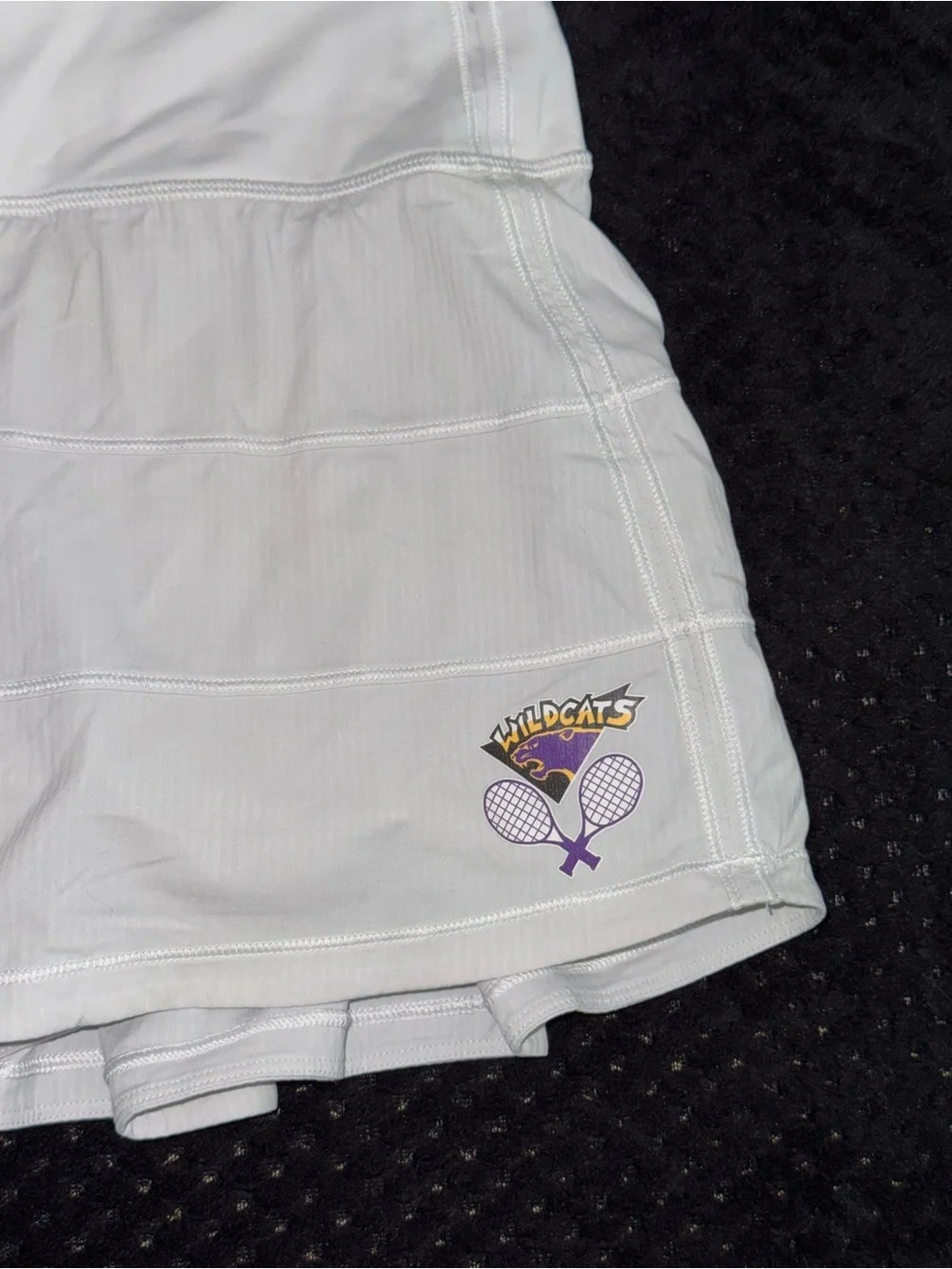 Lululemon Pace Rival Skirt II Regular Wildcats Logo Stretch White Size 6